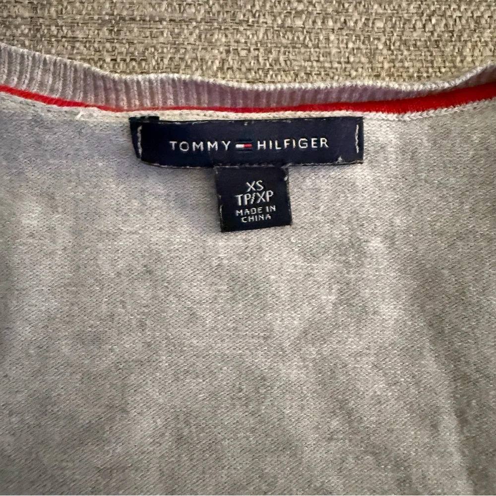 Tommy Hilfiger Light Gray polka Dot V-Neck Sweater